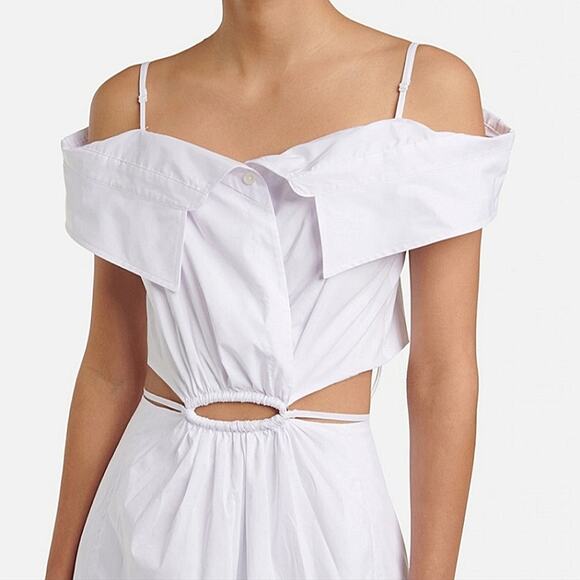 Jonathan Simkhai Dresses & Skirts - NWT$500 Jonathan Simkhai White Ansley Off-The-Shoulder Shirt Midi Dress Sz Large